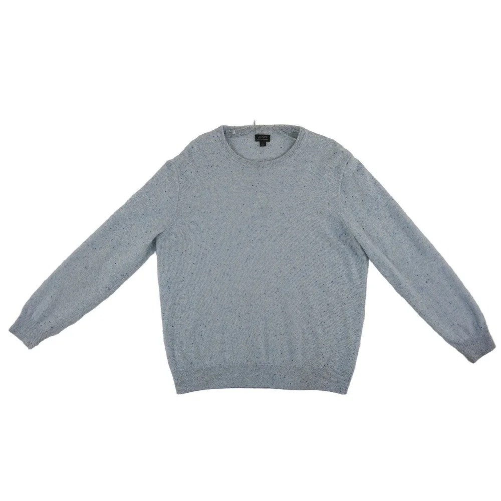 J.Crew Sweater Men's Large Blue 100% Cashmere Donegal Fleck Crewneck Pullover